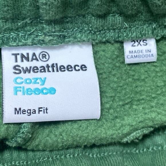 Aritzia TNA Sweatfleece Women's Green Mega Fit Pull On Wide Leg Sweat Pants 2XS - Picture 4 of 4